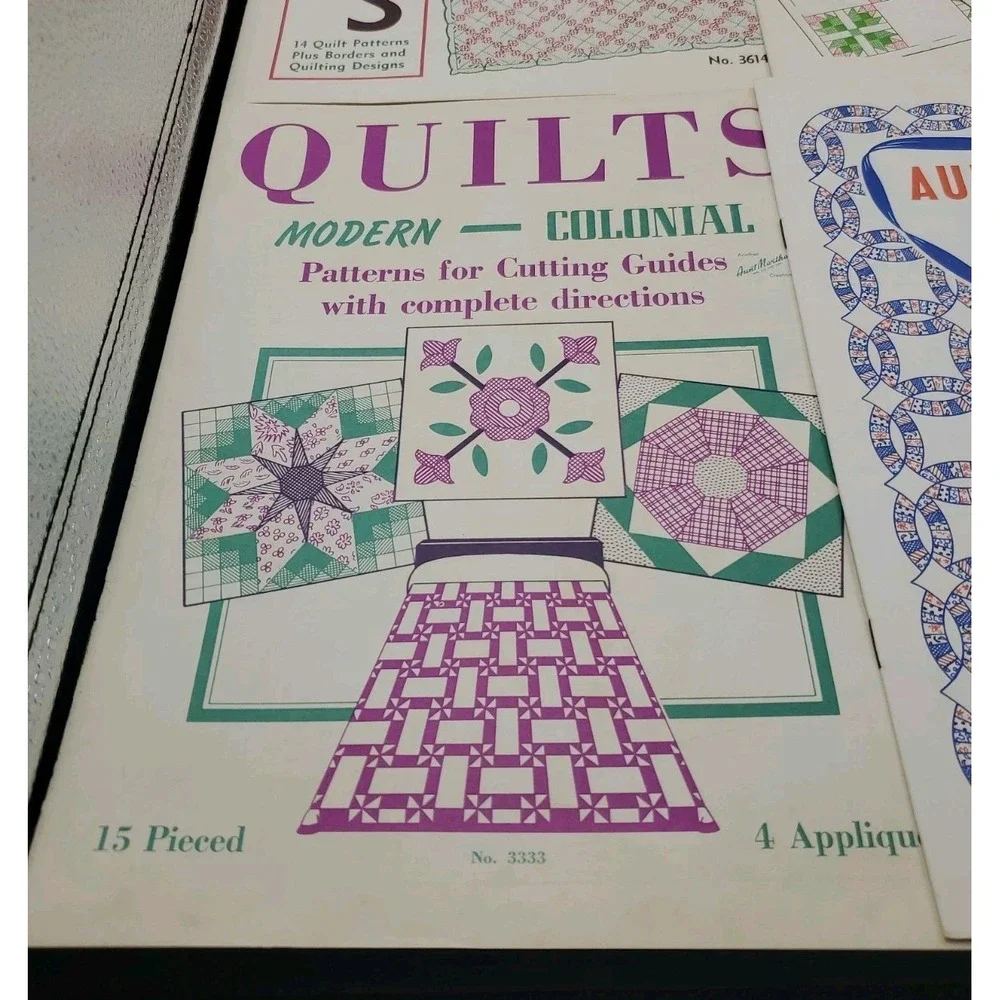 Lot‎ of 9 AUNT MARTHA'S COLONIAL QUILT PATTERN BOOKS Vintage Collection